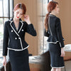 IZICFLY Style Autumn Winter White Office Uniform Design Elegant Business Work Wear 2 piece set women Long Sleeve Skirt Suit