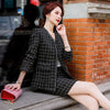 IZICFLY Style Autumn Winter White Plaid 2 Piece Set Women Uniform Designs Skirt Suit With Blazer Business Office Work Wear