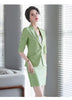 IZICFLY Style Summer two piece set Women Green blazer skirt set elegant Office Clothes Skirt Suit For Work Wear Plus Size