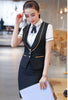 IZICFLY Vest Waistcoat Reception Ktv Hotel Restaurant Waitress Uniform front desk Uniform Lady Formal Skirt Suit Work Wear