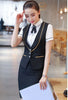 IZICFLY Vest Waistcoat Reception Ktv Hotel Restaurant Waitress Uniform front desk Uniform Lady Formal Skirt Suit Work Wear
