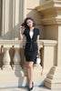 IZICFLY Summer Style Blazer and Skirt Suit Women Formal Uniform Designs Lady Gray Elegant Business Office Wear Set Plus Size