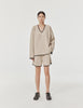 Ice Knitted Tow Piece Tracksuit  Designer Sweater Suit Casual Spring/Autumn Loungewear V Neck Top Short Pants Minimalist