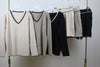 Ice Knitted Tow Piece Tracksuit  Designer Sweater Suit Casual Spring/Autumn Loungewear V Neck Top Short Pants Minimalist