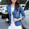 Idopy Womens Office Ladies 1 Button Slim Fit Washed Stretch Work Denim Jean Business Suit Blazer Jacket Coat