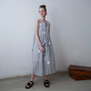Imakokoni blue and white striped sleeveless dress original design mid-length female summer 2022  182366