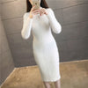 Imitation mink Autumn Winter Long Sleeve Slim High Elasticity Knitted Dress Korean Women Solid Mini Bodycon Dresses