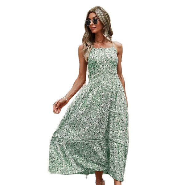 Independent research design of women's 2022 suspender Floral Dress woman women dresses gallus sexy Casual elegance