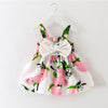 Infant baby clothes brand design sleeveless print bow dress 2022 summer girls baby clothing cool cotton party princess dresses