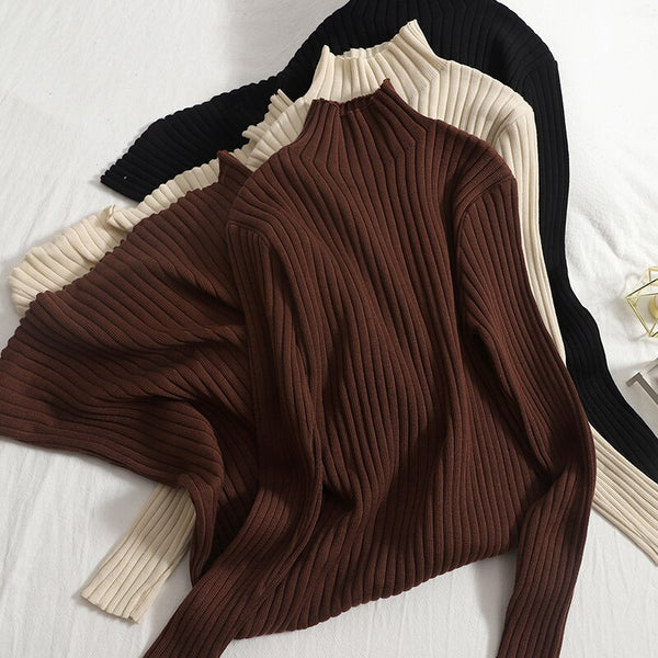 Inner straight pit knit sweater dress for women 2022 winter mock neck solid color pullover dress elegant Sheath vestidos
