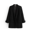 Ins Lapel Sleeve 6-Color Suit Jacket for Women V neck Thin Suit 2023 Long Sleeve Jacket Casual Tops Female Slim Blazers