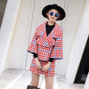 Ins Two-piece Women's Runway Winter Tweed Woolen Suit Plaid Office Slim Wool Coat With Skirt 2-piece Suit NS348