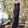 Insta Sexy Satin V Neck Maxi Dress Women Spaghetti Strap Sleeveless Backless Side Split Long Dresses 2022 Spring Lady Vestido