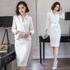Interview suits female ladies elegant white blazer skirt suit female women 2023 office uniform designs business suit AA4231