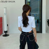 Irregular Baggy Jeans Women Streetwear Korean Chic Black Denim Straight Pants Woman Loose Y2k Jeans for Women Mom Bottom