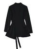 Irregular Bandage Spliced Blazer Women  Lapel Long Sleeve Loose Fit Jacket Tide Spring Autumn  Woman Jacket