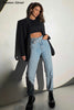 Irregular Belt Jeans Woman Light Blue High Waisted Straight Pants Woman Streetwear Denim Bottom Summer Vintage Jeans Mom Trouser