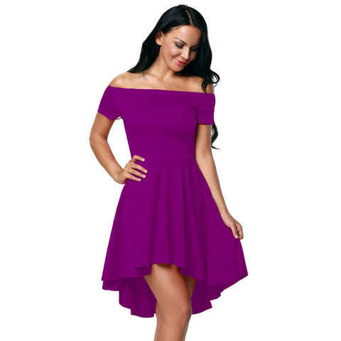 Irregularities Sexy Dress Women Little Black Dress Off Shoulder White Yellow Mini Dress Party Purple Elegant 2022 New Fashion