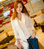 J43431 Full Sleeve Short Design Solid Color Single Button Notched Casual Blazer Chiffon Blazers and Jackets