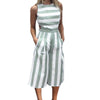 2022 Newly Women's Spring Summer Sleeveless Striped Jumpsuit Casual Loose Trousers Fashionable Jumpsuit Plus Size 06.27