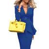 JHBeute Women Jacket Casual Ladies Solid Color Two Piece  Blazer Skirt Set Clothes Office Wear Elegant Suit Tops Pants