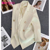 JIAHENG MUMU Spring Blazers Women Solid Loose Double Breasted Office Ladies Simple Leisure Streetwear Temperament Autumn Jacket