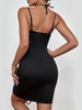 JIM & NORA 2023 Sexy Spaghetti Strap Backless Halter Soild Dress Women Hollow Out Bodycon Cocktail Party Night Club Mini Dresses