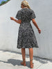 JIM & NORA 2023 Women Summer Casual Short Sleeve Round Neck Midi Dresses Floral Printed Vestidos Beach Sundress