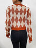 JIM & NORA Autumn Sweater Women Round Neck Long Sleeve Patchwork Knit Pullover Casual Stitching Colour Argyle Tops Hot
