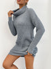 JIM & NORA Autumn Knit Sweater Dress Women Long Sleeve Turtleneck Soild Colour Mini Dresses Loose Warm Vestidos Casual