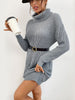 JIM & NORA Autumn Knit Sweater Dress Women Long Sleeve Turtleneck Soild Colour Mini Dresses Loose Warm Vestidos Casual