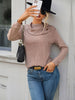 JIM & NORA Casual Soild Tops Women Autumn Long Sleeve Knit Sweater Ladies Elegant Loose Pullover Outdoor Office