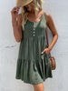 JIM & NORA Casual Summer Beachdress Women Sleeveless Tank Round Neck Mini Dress Sexy Loose Soild Dresses Vestidos
