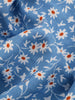JIM & NORA Elegant Womens Short Puff Sleeve Boho Floral Printed V Neck Corset Blue Casual Ladies Summer Beach Midi Dress Fashion
