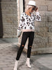 JIM & NORA Leopard Print Tops Women Casual V Neck Long Sleeve Loose Sweater Female Autumn Spring Outdoor Pullover Hot