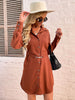 JIM & NORA Women Long Sleeve Soild Colour Mini Dress Autumn Office Polo Collar Shirt Dresses Buttons Loose Vestidos New
