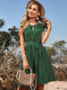 JIM & NORA Women Summer Floral Print High Waisted Casual Pleated Dress A-line Midi Elegant Holiday Beach Sundress