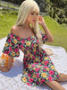 JIM & NORA Sexy Off Shoulder Summer Beach Dress Women Floral Printed Tunic Mini Dresses Casual Holiday Party Picnic Hot