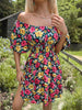 JIM & NORA Sexy Off Shoulder Summer Beach Dress Women Floral Printed Tunic Mini Dresses Casual Holiday Party Picnic Hot
