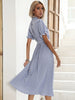 JIM & NORA Summer Formal Office Women Chiffon Polka Dot Midi Dresses Casual Mid-length Temperament Retro Dress Fashion