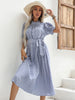 JIM & NORA Summer Formal Office Women Chiffon Polka Dot Midi Dresses Casual Mid-length Temperament Retro Dress Fashion