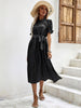JIM & NORA Summer Formal Office Women Chiffon Polka Dot Midi Dresses Casual Mid-length Temperament Retro Dress Fashion