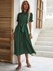 JIM & NORA Summer Formal Office Women Chiffon Polka Dot Midi Dresses Casual Mid-length Temperament Retro Dress Fashion