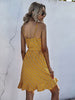 JIM & NORA Summer Sexy Spaghetti Strap Women A-Line Camisole Dress Sweet Elegant Floral Ruffles Chic Flowers Mini Dresses