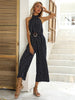 JIM & NORA Summer Wide Leg Jumpsuit Women Sleeveless Halter Neck Loose Casual Rompers Holiday Polka Dots Playsuit