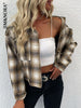 JIM & NORA Thick Plaid Shirts Women Winter Warm Lapel Collar Blouses Tops Casual Shirt Jacket Female Clothes Coat Outwear