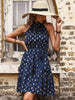 JIM & NORA Women 2023 Sexy Sleeveless Dot Printed Midi Dresses Straps A-Line Vestidos Casual Hoilday Summer Beach Sundress