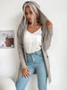 JIM & NORA Women Autumn Long Sleeve Knit Hooded Cardigan Casual Soild Colour Pocket Ourdoor Warmer Tops Hoodies Coat Fashion