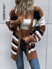 JIM & NORA Women Autumn Long Sleeve Patchwork Soild Colour Knit Cardigan Long Sweater Coat Outdoor Warm Ladies Casual