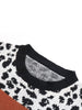 JIM & NORA Women Autumn Long Sleeve Round Neck Leopard Print Colour Stitching Loose Knit Sweater Ladies Casual Pullover Tops
